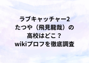 ラブキャッチャー2たつや（飛見龍哉）の高校はどこ？wikiプロフを徹底調査